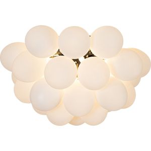 QAZQA uvas - Design Plafondlamp - 6 lichts - Ø 50 cm - Wit - Woonkamer | Slaapkamer | Keuken