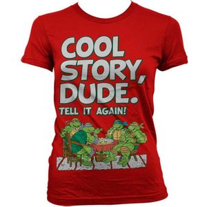 Teenage Mutant Ninja Turtles Dames Tshirt -S- Cool Story Dude Rood