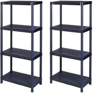 stellingkast - Kunststof opbergrek - Set van 2 - Eenvoudige montage 60x30x138