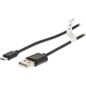 Valueline - Micro USB naar USB 2.0 kabel - 2 meter - Zwart