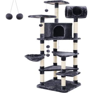 TADES® Krabpaal - 165 CM - Krabpaal Voor Katten - Kattenpaal - Kattenboom - Krabton - Krabpaal Voor Zware Katten - Kattenmeubel - Krappaal - Krappaal - Krabpaal Kat - Cat Tree - Cat Tower - Krabpaal Voor Grote Katten - XXL