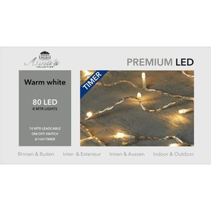 Anna's Collection Kerstverlichting - warm-wit - 80 lampjes - 800 cm - met timer