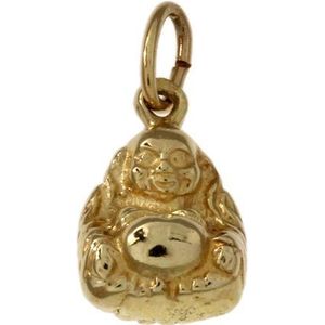 Geelgouden hanger - 14 karaat - massief - Boeddha - sale Juwelier Verlinden St. Hubert - van €355,- voor €279,-