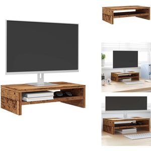 vidaXL Monitorstandaard - Monitorstandaards - Monitor Standaard - Computerstandaard - Monitorstandaard 42x24x13 cm bewerkt hout oud houtkleurig
