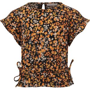 LOOXS 10sixteen 2312-5142-245 Meisjes Blouse - Maat 128 - Geel dessin van 98% polyester 2% elastane