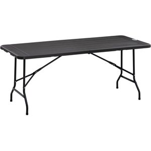 Tuintafel voor 6 personen - Tafel - Tuinmeubelen - Opvouwbaar - Donkergrijs - 180 x 75,5 x 73 cm