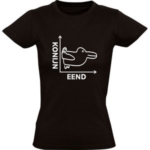 Konijn Eend Dames T-shirt - dieren - wiskunde - retro - natuurkunde - grafiek - huisdier - grappig