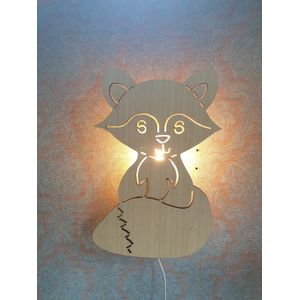 Phanti Fantasie Kinderlamp - Wandlamp - Dierenlamp - Vicky vos - bamboe - 45 cm hoog - handgemaakt