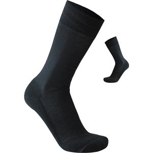 2-Pack Nette Effen Zwarte Sokken Met Merino Wol S13 - Unisex - Zwart - Maat 35-38