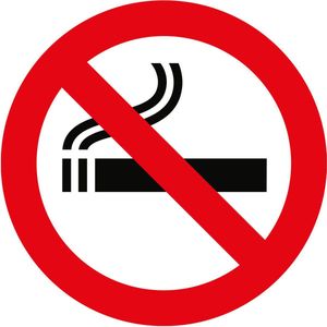 Sticker verboden te roken 10,5 cm vierkant - Niet roken - Verbodsborden