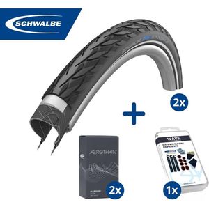 Fietsband - Schwalbe - Buiten- & binnenbanden (2x2 stuks) - Delta Cruiser Plus & SV17E - 28 inch x 1.40 - 2.00 - 40 mm - Met plaksetje