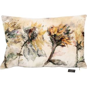 Kussen velvet bloemen