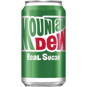 Mountain Dew - Real Sugar - Amerikaanse Frisdrank - 12 blikken a 0,355L - incl. Statiegeld