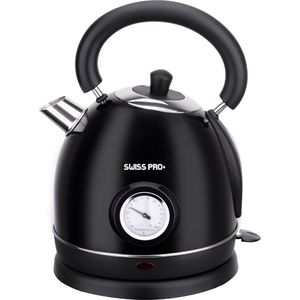 Swiss Pro+ SP-WK2200B | Retro Waterkoker 1.8L | 2200W - Zwart