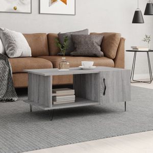 vidaXL Salontafel - Grijs Sonoma Eiken - 90x50x40 cm Salontafel - Bijzettafel - Houten Salontafel - Grijze Salontafel - Moderne Salontafel