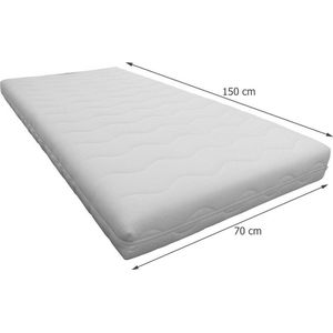 Slaaploods.nl Eagle - Peuter Matras - 70x150 cm - 12 cm dik - Wit