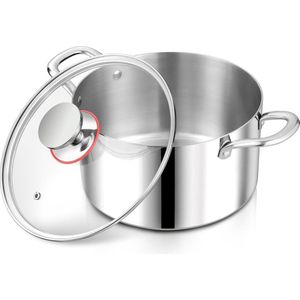 Kookpan Roestvrij Staal - Gezond Koken - Ø 22 cm - Zilver gepolijst