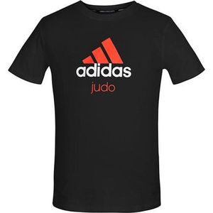 Adidas judo T-shirt | zwart-oranje (Maat: 128)