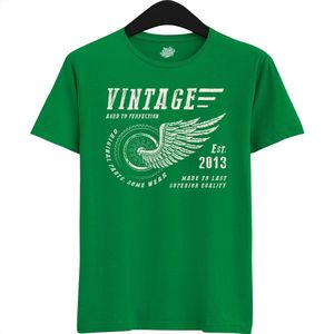 A Vintage Motorcycle Addict Est 2013 | Retro Verjaardag Motor Cadeau Shirt - T-Shirt - Unisex - Kelly Groen - Maat 4XL