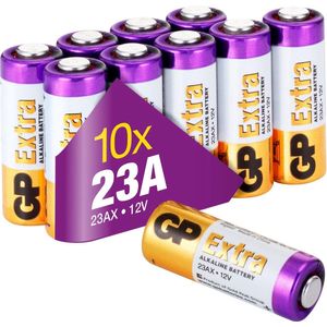 GP Extra Alkaline batterijen 23A batterij 12V A23 MN21 - 10 stuks - Beschermd tegen lekken