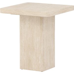 Nest living Hannes Vierkante Salontafel Beige - Hout - Modern - Bijzettafel - Scandinavisch - 50 x 50 cm