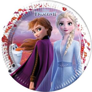16x Disney Frozen 2 bordjes 23 cm - Kinderfeestje/verjaardag feest thema bordjes