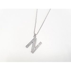 Ketting Met Letter Diamand - N