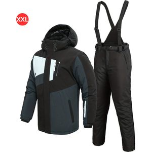 Livano Skipak - SkiBroek - Skijas - Ski Suit - Wintersport - Heren - 2-Delig - Zwart - Maat XXL