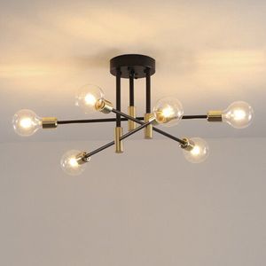 Groenovatie Design Hanglamp - Gouden / Messing - 6-Lichts - E27 Fitting - 60 x 35 cm