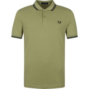 Fred Perry - Polo M3600 Tipped Groen - Slim-fit - Heren Poloshirt Maat S