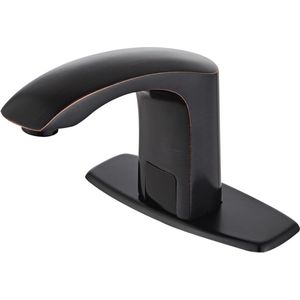 Automatische Touchless Badkamer Wastafel Kraan met Warm & Koud Mixer - Zwart