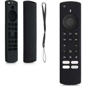 kwmobile hoes geschikt voor Toshiba and Insignia NS-RCFNA-21, CT-RC1US-21, CT95018 / Fire TV - Siliconen anti-slip hoes voor afstandsbediening in zwart