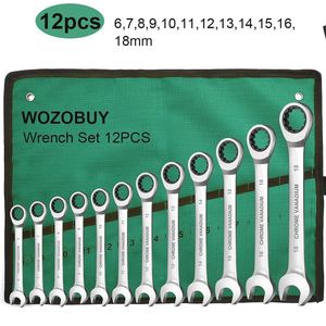 T&L Store® Ratelsleutelset - Ratelset - Ringsleutelset - Chroom Vanadium Staal - 6-7-8-9-10-11-12-13-14-15-16-18mm - Bijbehorende Opbergzak