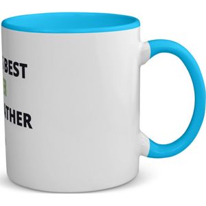Akyol - worlds best farther koffiemok - theemok - blauw - Papa - cadeau papa - cadeau - verjaardag papa - vaderdag - beste papa - 350 ML inhoud
