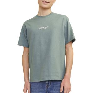 JACK & JONES JUNIOR T-shirt JORVESTERBRO met Tekst Zachtgroen