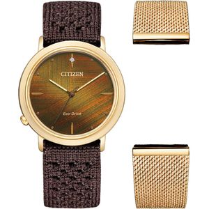 Citizen L Ambiluna Collection EM1003-48X Horloge - Textiel - Bruin - Ø 34 mm