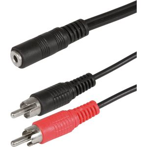 Scanpart audio adapter kabel 20 cm - 2x RCA naar 3.5 mm - Geschikt voor aansluiting smartphone op audio systeem - Converter