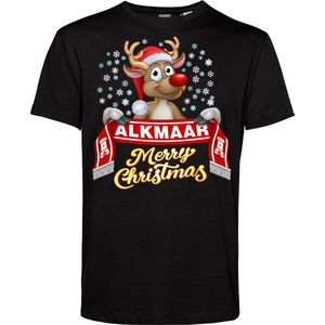 T-shirt kind Alkmaar | Foute Kersttrui Dames Heren | Kerstcadeau | AZ Alkmaar supporter | Zwart | maat 80