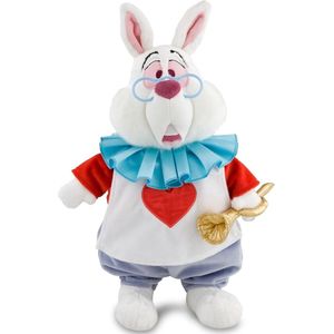 Witte Konijn Medium Knuffel - Alice in Wonderland - Pluche Knuffel 33cm/12"" met Bonenzak Vulling - Geschikt vanaf 0 jaar