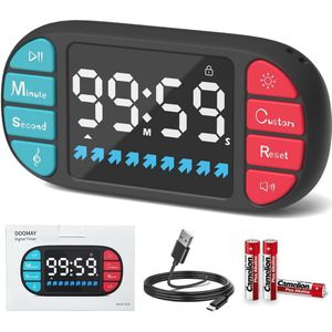 Digitale Keukentimer - Magnetische Afteltimer met Groot 3,6 Inch LED-Display en 4 Alarmgeluiden voor Thuis en Koken
