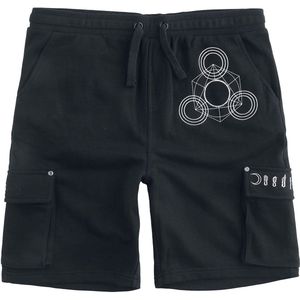 Gothicana Zwarte short met grafisch borduursel en print Mannen - XL