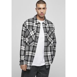 Urban Classics Overhemd -2XL- Checked Woven Zwart/Wit