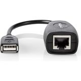 Nedis Actieve USB-Kabel - USB 1.1 - USB-A Male - RJ45 Female - 12 Mbps - 0.20 m - Rond - Vernikkeld - PVC - Koper - Doos