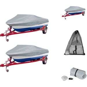 vidaXL Boat Cover - Grijs - 2 stuks - 610-671x254 cm - Duurzaam en waterafstotend - Bootzeil