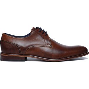 Manfield - Heren - Cognac veterschoenen - Maat 43