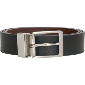 DD Exclusive Draaibare Leren Unisex Riem - Reversible Belt - Dames en Heren - Echt Leer - Zwart en Bruin - Lengte totaal 120 cm / Riemmaat 105