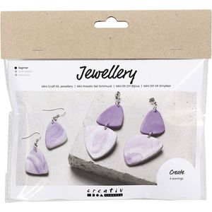 Creativ Company Mini Hobbyset Sieraden Gemarmerde 4 Oorbellen