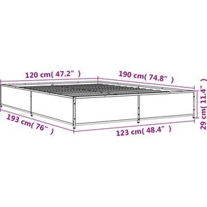 vidaXL-Bedframe-bewerkt-hout-metaal-grijs-sonoma-eiken-120x190-cm