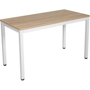 Eenvoudig Bureau - Wit/ Beuken
