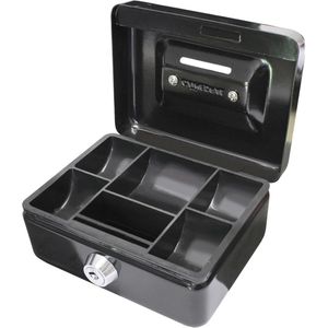 Geldkist met cilinderslot 12,5 cm - Zwart